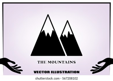 Mountains icon vector illustration.