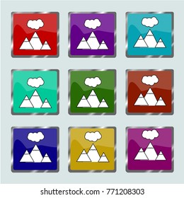 mountains icon, vector illustration