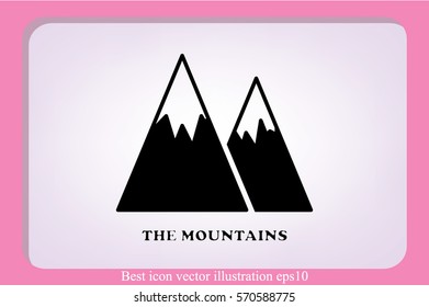 Mountains icon vector illustration eps10. 