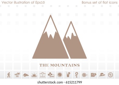 Mountains icon vector illustration eps10. 