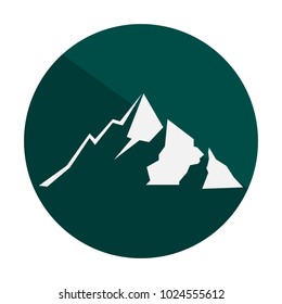 Mountains icon vector illustration. Flat design.