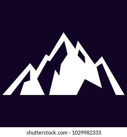 Mountains icon vector illustration. Flat design.