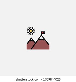 mountains icon vector illustrator sign