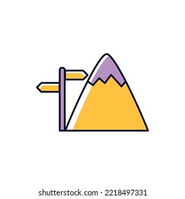 mountains icon vector image with snow capped with white background