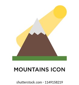 Mountains icon vector isolated on white background for your web and mobile app design, Mountains logo concept