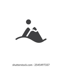 Mountains icon Vector logo outline