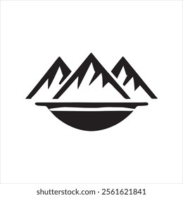 Mountains icon vector set.illustration sign collection. Set of rocky mountains silhouette on a white background