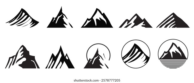 Mountains icon vector setNature logo.