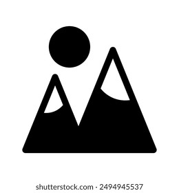 Montañas Icono Vector Símbolo Diseño Ilustración
