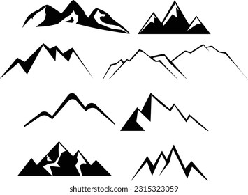 mountains icon. volcano sign. summit symbol. peak logo. mountain logo. flat style.