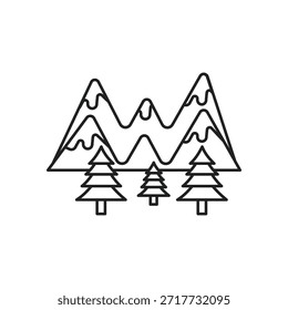 Icono de montañas con fondo blanco Vector ilustración de stock