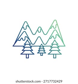 Icono de montañas con fondo blanco Vector ilustración de stock