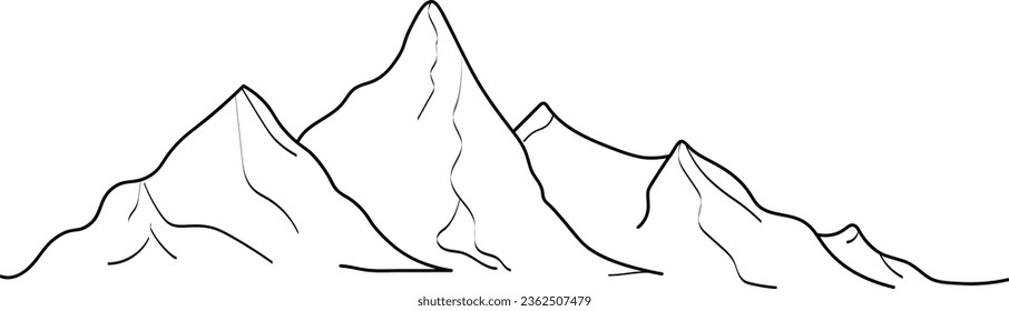Icono de las montañas para su diseño web, logotipo, interfaz de usuario. ilustración