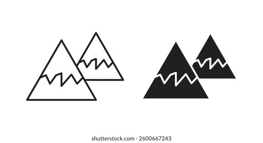 Mountains icons graphics set vectors