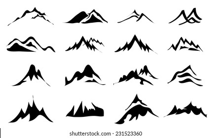 Mountains icons set