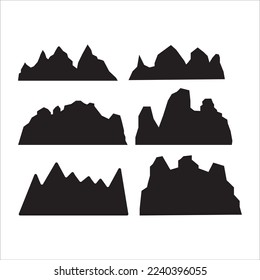 mountains icons set, vector, illustration