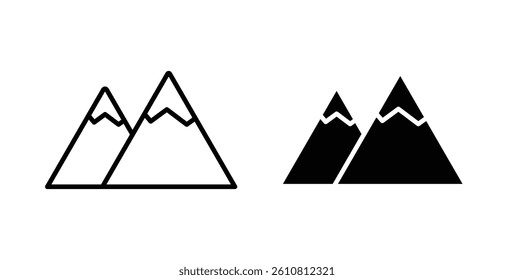 Mountains icons. thin line vector icons