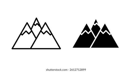 Mountains icons. thin line vector icons