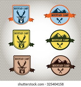 Mountains Icons.emblem template for business design. Vector Vintage Design Element.