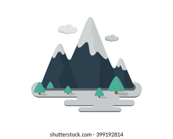 Mountains Illustration - Flat Icon