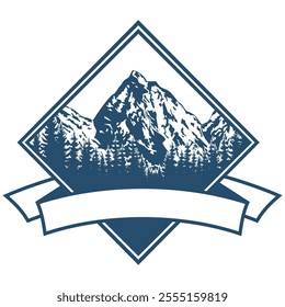 MOUNTAINS ILLUSTRATION FOR LOGO BADGES POSTER EMBLEM