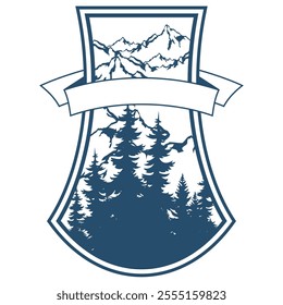 MOUNTAINS ILLUSTRATION FOR LOGO BADGES POSTER EMBLEM