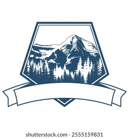 MOUNTAINS ILLUSTRATION FOR LOGO BADGES POSTER EMBLEM
