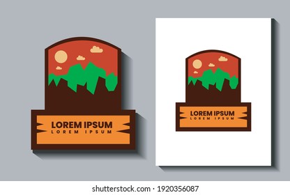 imagen de montaña vector, diseño de afiches de banner, arte colorido