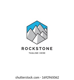 Mountains illustration  in the polygonal shape logo design vector template