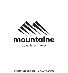 Mountains illustration. raster abstract logo for adventure theme. Isolated