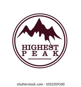 Mountains illustration stamp logo vector for poster, brochures or other advertising or promotion materials