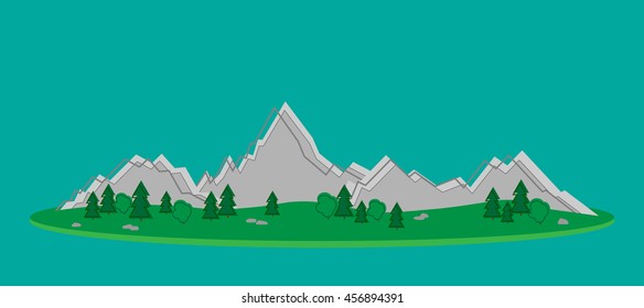Mountains illustration. Vector. Nature. Background for games.