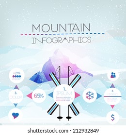 Mountains Infographic - Vector Illustration