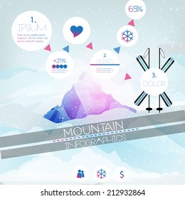 Mountains Infographic - Vector Illustration