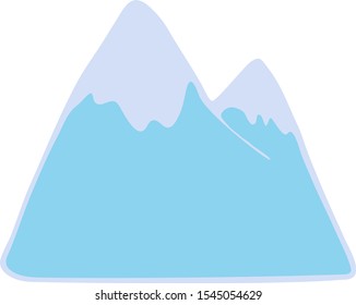 Mountains isolated on white background, winter mountains, mountains icon, extreme sports, climbing