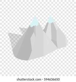 Mountains isometric icon 3d on a transparent background vector illustration