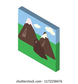 Mountains isometric left top view 3D icon