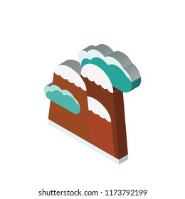 Mountains isometric left top view 3D icon