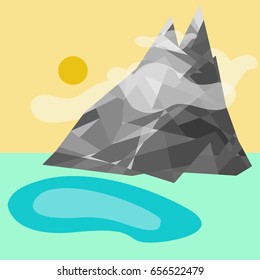 Mountains with lake