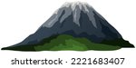 Mountains landscape, abstract lilac sunset panoramic view. Mountainside volcanic background. View of mountain with dormant volcano and cloudy sky. Beautiful scenery of nature vector illustration