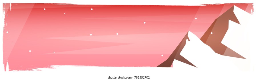 Mountains landscape background with silhouettes of mountains and trees. Vector Illustration