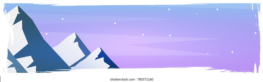 Mountains landscape background with silhouettes of mountains and trees. Vector Illustration