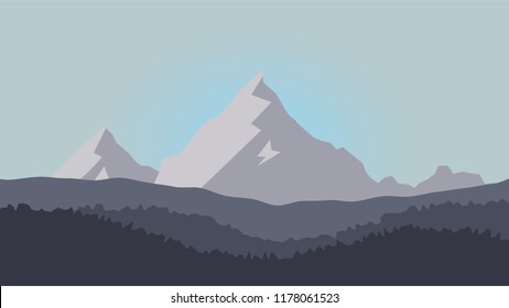Mountains landscape background. Vector illustration