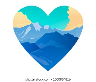 Mountains landscape background vector illustration - Vektorgrafik
