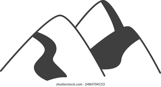 Mountains Landscape Doodle Vector Illustration