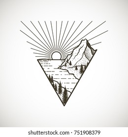 Sketched Triangle Mountain Tattoo Images Stock Photos Vectors Shutterstock