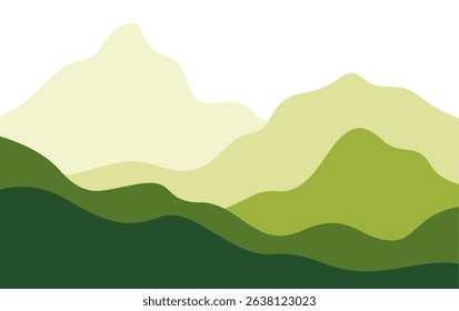 Mountains landscape green color gradient vector