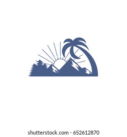 mountains landscape icon logo