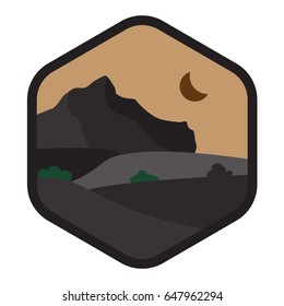 mountains landscape icon vintage