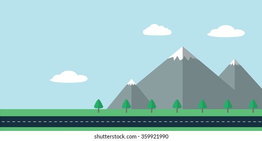mountains landscape illustration